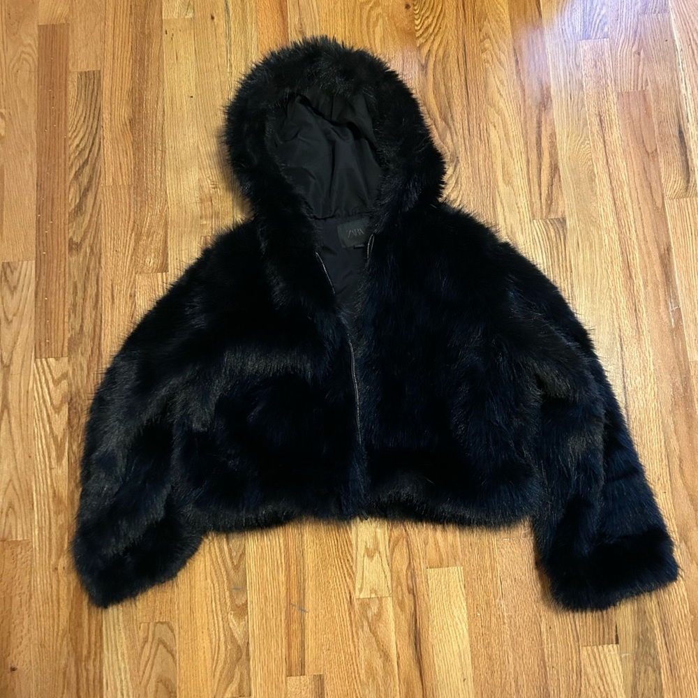 Zara Black Teddy Jacket